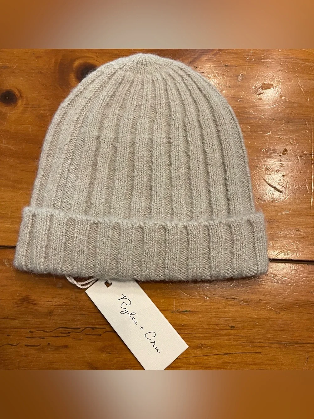 Rylee + Cru Ribbed Knit Beanie Set of 2 in Mocha and Agave